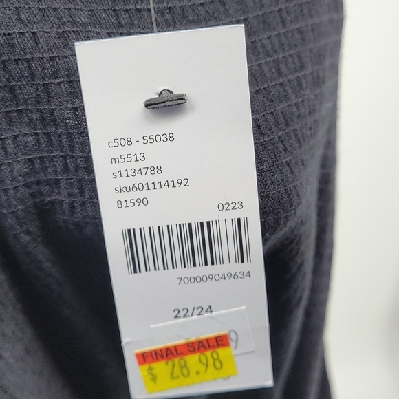 Lane Bryant Womens Black Relaxed Crop Cap-Sleeve Square-Neck Top Size 22/24 - Picture 10 of 11